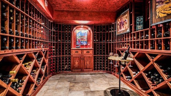 Stocked wine cellar